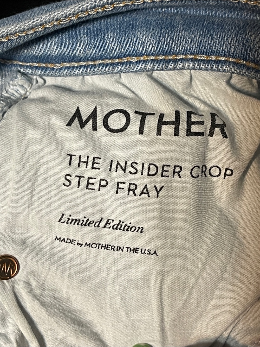 MOTHER Jeans The Insider Crop Step Fray Straight Leg Mid Rise Casual Size 29 - Picture 7 of 14